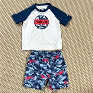 Hurley Kids' Blue and White Swim Set 3T